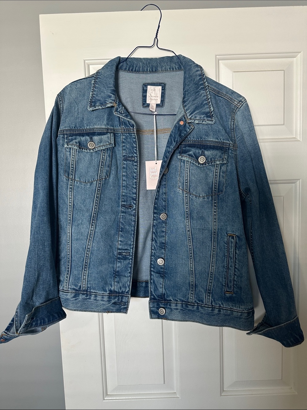 NWT LC Lauren Conrad Blue Denim Jacket Size XL.